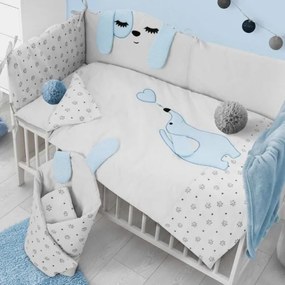 BELISIMA 6-dielne posteľné obliečky Belisima Lovely Puppy 100/135 modré