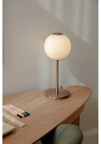 Kovová LED stmievateľná stolová lampa so skleneným tienidlom v mosadznej farbe (výška 37 cm) Audrey Table – UMAGE