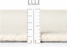 Krémový ručne tkaný vlnený okrúhly koberec ø 160 cm Puristic Knots – Elle Decoration