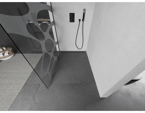 Mexen Kioto, sprchová zástena Walk-In 100 x 200 cm, 8mm číre sklo biely vzor, grafitový profil, 800-100-101-95-97