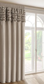 ZATEMŇOVACÍ ZÁVES NA PÁSKE EVA MINGE ROSES13 140X270 CM TMAVOBÉŽOVÁ