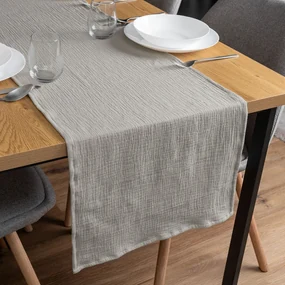 Biante Mušelínový behúň na stôl MSN-057 Bledo sivý 35x180 cm