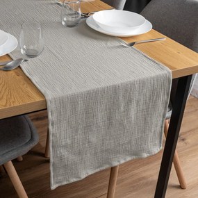 Biante Mušelínový behúň na stôl MSN-057 Bledo sivý 45x120 cm