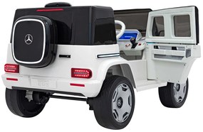 Detské autíčko s elektrickým pohonom 4x4 Mercedes Benz EQG - biele