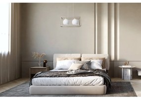 Závesné svietidlo Eliza Cage, 2x biele sklenené tienidlo v kovovom ráme