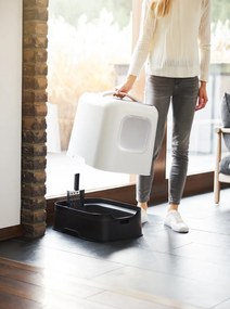 Rotho 2. akosť - Mačacia toaleta, krytý záchod pre mačky s lopatkou CAT XL - béžová