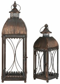 Súprava kovových lampášov Romance, 2 ks, meď