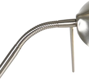 Oceľová stojaca lampa s lampou na čítanie vrátane stmievateľného LED v Kelvinoch - Diva