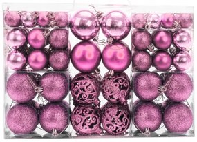 Vianočné gule KL-21X03 ružové (100 ks)