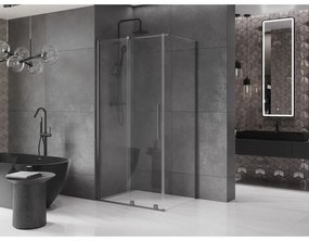 Mexen Velar, sprchový kút s posuvnými dverami 90(dvere) x 80(stena) cm, 8mm číre sklo, grafitová matná, 871-090-080-01-66