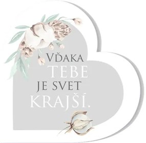 Ceduľka z dreva srdce stojace NEQ 15,5x1,8x15,5 cm