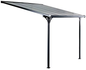 Pergola 436 x 305 cm (čierna šedý polykarbonát)