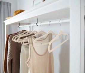 Extra úzke vešiaky na šaty, 8 ks, béžové