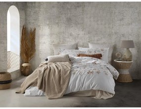 Biele obliečky na dvojlôžko/predĺžené z bavlneného saténu 240x220 cm Ivory Garden Floral – Mila Home Luxury