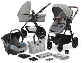 Kombinovaný kočík Kinderkraft 3v1 XMOOV - Grey
