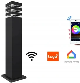 BERGE Vonkajšia stĺpová záhradná lampa WiFi RGB + CCT Tuya - 5141 - 60 cm - čierna