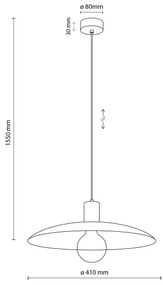 Luster na lanku ASTRA 1xE27/15W/230V pr. 41 cm béžová
