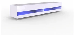 Obývacia stena Zigo New III, Osvetlenie: osvetlenie LED modré, Farby: šedý / šedý lesk