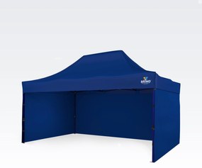 BRIMO Nožnicový párty stan EXCLUSIVE oceľ 3x4,5 m s 3 stenami modrý