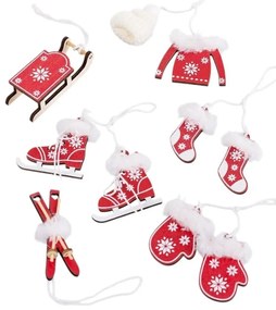 Drevené vianočné ozdoby v súprave 10 ks – Casa Selección