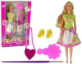 Lean Toys Bábika v šatách na maľovanie s dlhými vlasmi