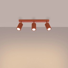 Bodové svietidlo Karbon, 3x okrovo červené kovové tienidlo, (možnosť polohovania)
