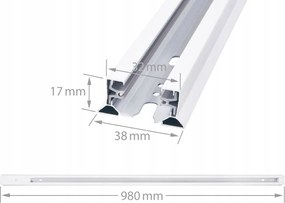 LED koľajnica 1m + 3x GU10 bodové žiarovky - sada