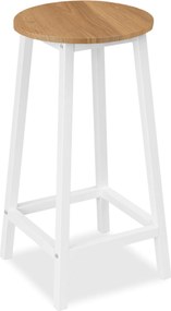 Barová židle Flint bílá/dub přírodní