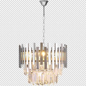 Luster Aspen, 1x krištáľové/chrómové kovové tienidlo, (fi 45cm), ch