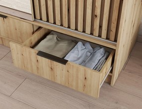 Šatní skříň Voodi se zrcadlem 180 cm dub Artisan