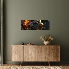 Obraz - Drak (s hodinami) (90x30 cm)