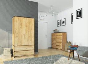 Šatníková skriňa Tesi S90 dub craft zlatý