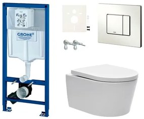 Cenově zvýhodněný závěsný WC set Grohe do lehkých stěn / předstěnová + WC SAT Brevis SIKOGRSBR2S, 1 ks