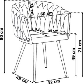 Jedálenská stolička COFTON VELVET tmavozelená
