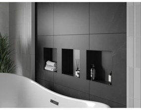 Mexen X-Wall-NR, polička na zapustenie pod obklad bez goliera 30 x 30 cm, čierna matná, 1971303010