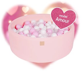 MeowBaby® Model Amour, suchý bazén, okrúhly +250 loptičiek