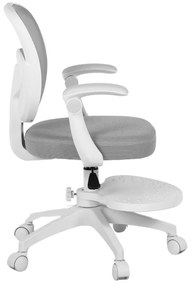 Detská otočná stolička Neoseat JUNI 008 s podnožou — látka, sivá