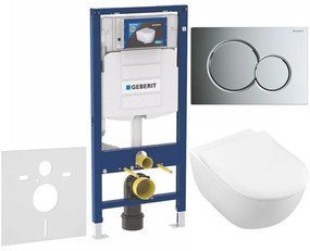 GEBERIT Duofix súprava 5v1 - inštalačný modul, závesné WC s DirectFlush a Softclose sedátko VILLEROY &amp; BOCH Subway 2.0, tlačítko Sigma01, 115.770.21.5 (lesklý chróm), 111.300.00.5 NI2