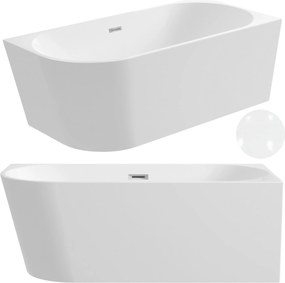 Aquauno Voľne Stojaca Rohová Vaňa Pravá 150x75 cm Biela Korok A Prepad