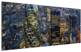 Obraz - Večerná panoráma Londýna (120x50 cm)