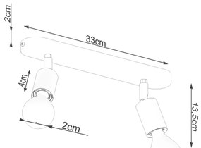 Sollux SL.1121 - Bodové svietidlo FORNES 2xE27/60W/230V čierna