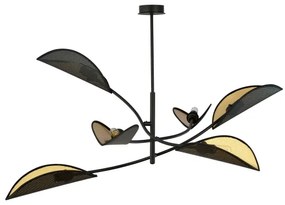 Luster na tyči LOTUS 6xE14/10W/230V čierna/zlatá