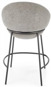 Barová stolička KLINT — oceľ, látka, sivá