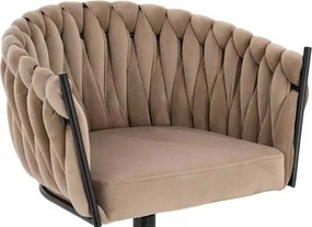 LuxuryForm DESIGN Stolička NORDEN VELUR na čiernom kríži - latte