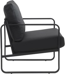 Design-Shop Kreslo Manea - koženka / kov - Čierna