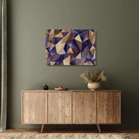 Sklenený obraz - 3D drevené trojuholníky (70x50 cm)