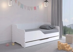 DomTextilu Univerzálne detská posteľ 160 x 80 cm v luxusnej bielej farbe  Biela 46713