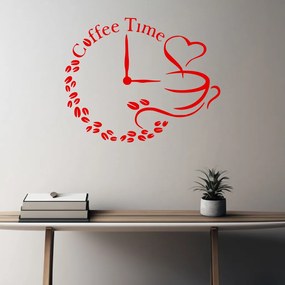 Veselá Stena Samolepka na stenu na stenu Čas na kávu hodiny Farba: čierna