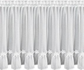 KRÁTKA VIANOČNÁ ZÁCLONA NA PÁSKE FLAKE 150X70 CM BIELA