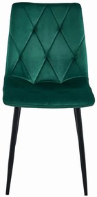 Jedálenská stolička LIBRA zamatová tmavozelená (čierne nohy)